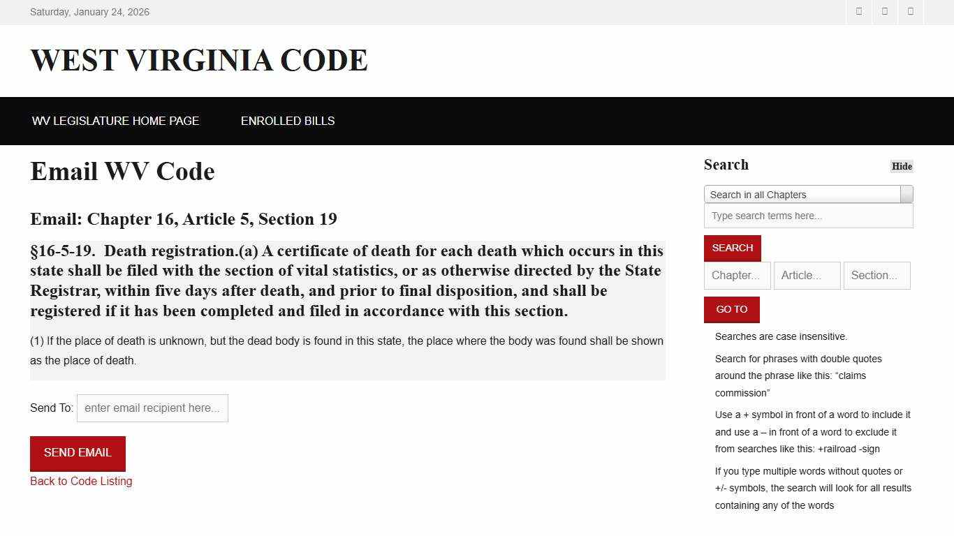 West Virginia Code §16-5-19